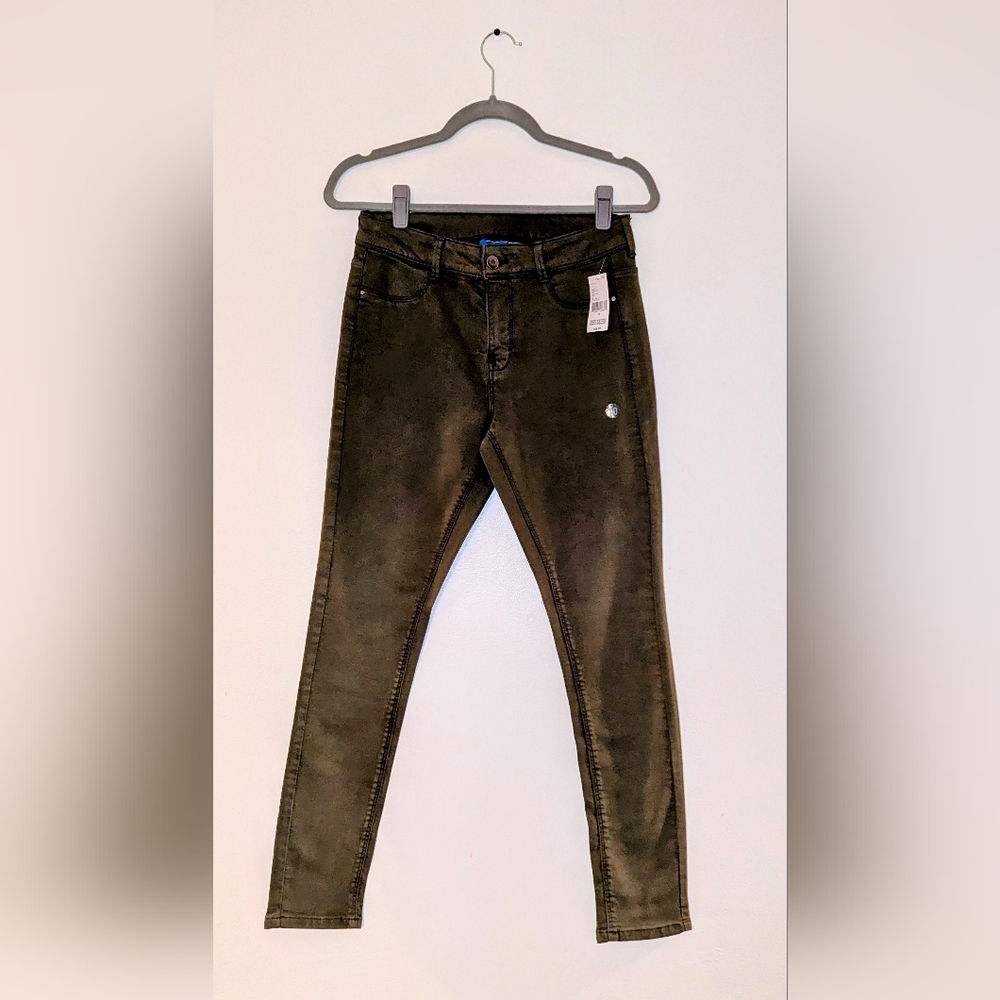 Sears OLIVE GREEN skinny jeggings / leggings / pants - new with tags - size 10